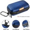 GLCON Earbud Carrying Case - Rectangle Shape Small Hard EVA Case, Mesh Inner Pocket, Durable Exterior - Lightweight Portable Universal Zipper Storage Bag for Wired Bluetooth Headset, Charger - Blue view 2
