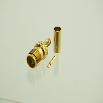 W5SWL Brand Premium Series SMA Female Gold Crimp (RP) or Reverse Polarity Coax Connector fits RG-174 and LMR100 Type Cables 2-Pack