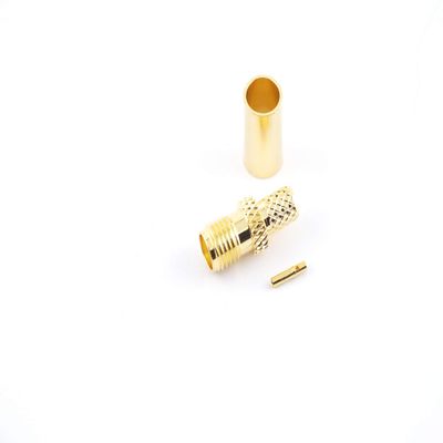 W5SWL Brand Premium Series SMA Female Gold Crimp (RP) or Reverse Polarity Coax Connector fits RG-58 2-Pack