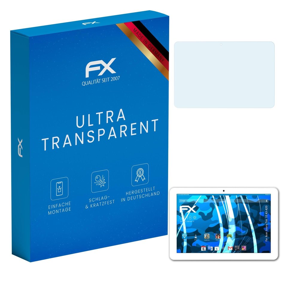 atFoliX Screen Protection Film compatible with Acer Iconia Tab 10 A3-A20 Screen Protector, ultra-clear FX Protective Film (2X)