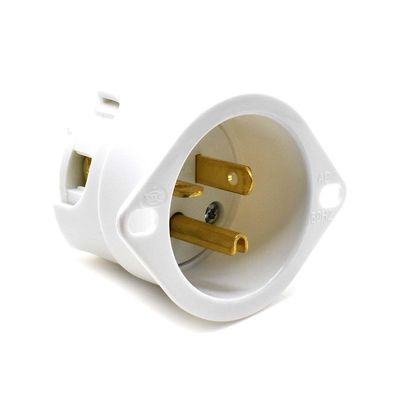 Superior Electric YGF130 Straight Flanged Inlet 3 Wire, 20 Amps, 250V, NEMA 6-20P