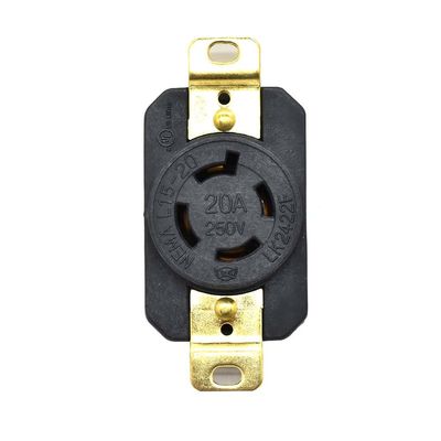 Superior Electric YGP026F Twist Lock Wall Mount Electrical Receptacle 4 Wire, 20 Amps, 250V, NEMA L15-20R