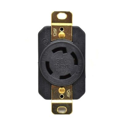 Superior Electric YGP027F Twist Lock Wall Mount Electrical Receptacle 4 Wire, 30 Amps, 125/250V, NEMA L14-30R