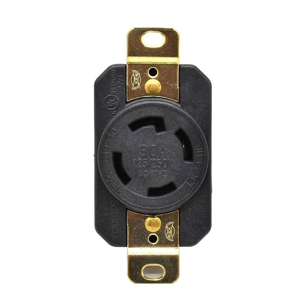 Superior Electric YGP027F Twist Lock Wall Mount Electrical Receptacle 4 Wire, 30 Amps, 125/250V, NEMA L14-30R