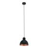 Pendant lighting Truro 1, vintage ceiling light fitting made of black and copper-coloured steel, hanging lamp in retro and industrial design for dining and living room, E27 socket view 1