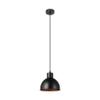 Pendant lighting Truro 1, vintage ceiling light fitting made of black and copper-coloured steel, hanging lamp in retro and industrial design for dining and living room, E27 socket view 2