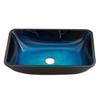 VIGO Donatello 18"L x 13"W x 4"H Over the Counter Glass Rectangular Vessel Bathroom Sink in Turquoise Blue -VG07068 view 1
