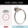 Delta Porter (1-Pack) Hand Towel Holder SpotShield Brushed Nickel Towel Racks for Bathroom Wall Round Towel Ring Holder for Bath Towel Hanger for Kitchen, Bathroom Accessories PTR46-BN view 3