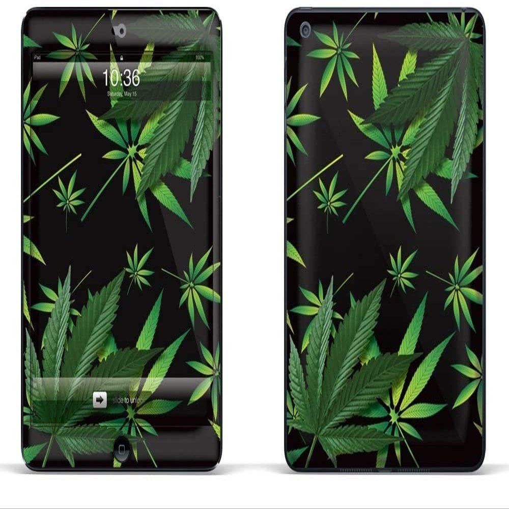 247 Skins Graphics kit Sticker Decal Vinyl Wrap Compatible with Apple iPad mini - Weeds Black