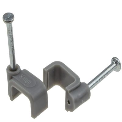 Bulk Hardware BH02511 Twin and Earth Flat Cable Clip, 2.5mm - Grey, Pack of 100