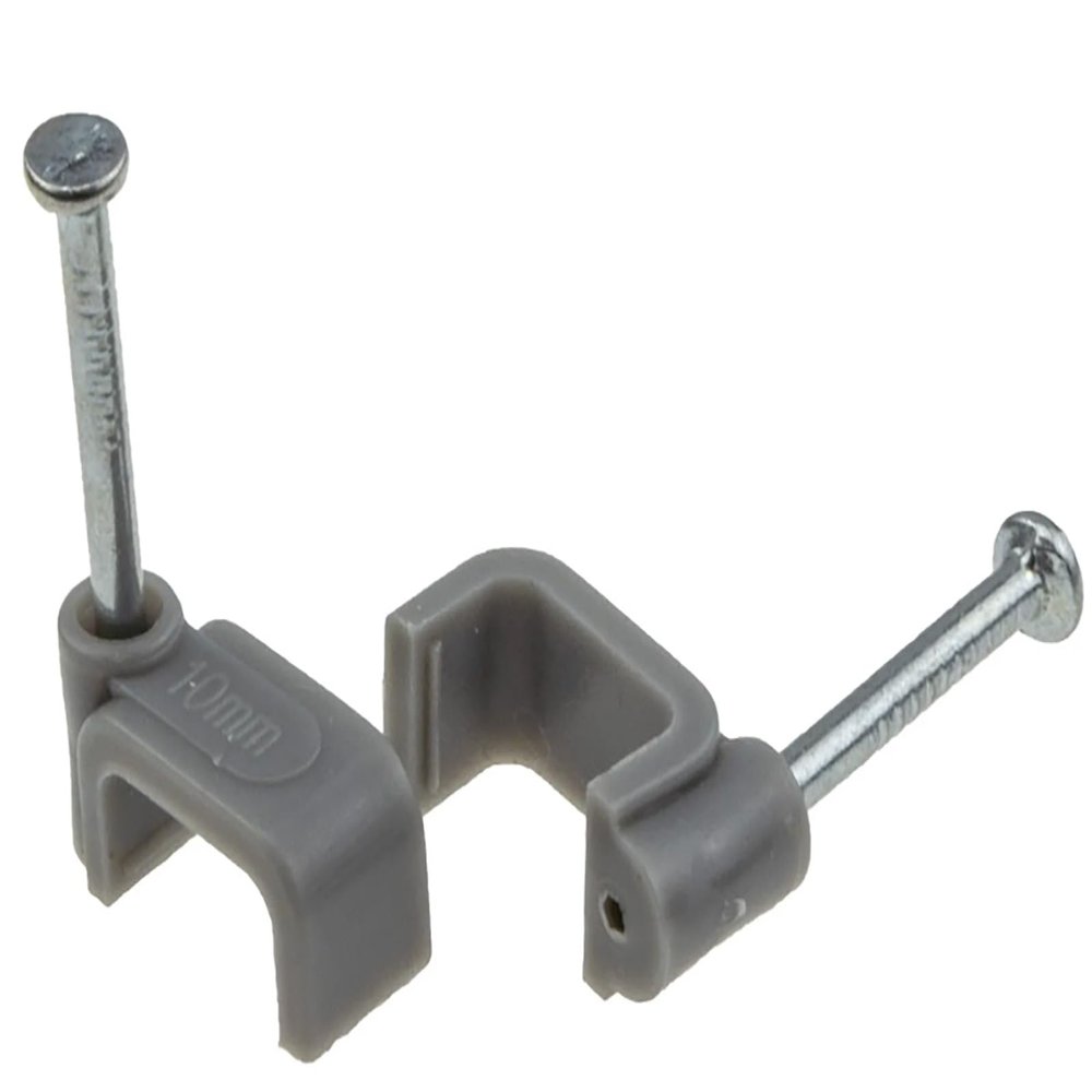 Bulk Hardware BH02511 Twin and Earth Flat Cable Clip, 2.5mm - Grey, Pack of 100