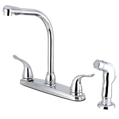 Kingston FB2751YLSP Two-Handle 8" Centerset Kitchen Faucet, Polished Chrome