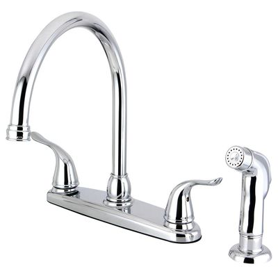 Kingston FB2791YLSP Two-Handle 8" Centerset Kitchen Faucet, Polished Chrome