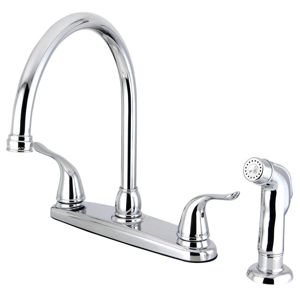 Kingston FB2791YLSP Two-Handle 8" Centerset Kitchen Faucet, Polished Chrome