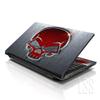 10 inch Sleeve Bag Carrying Case w/Handle, Adjustable Shoulder Strap, Matching Skin Sticker & Mouse Pad Compatible with 8" 9" 10.2" Dell, HP - Silver Red Skull view 2