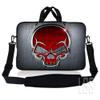 10 inch Sleeve Bag Carrying Case w/Handle, Adjustable Shoulder Strap, Matching Skin Sticker & Mouse Pad Compatible with 8" 9" 10.2" Dell, HP - Silver Red Skull view 3