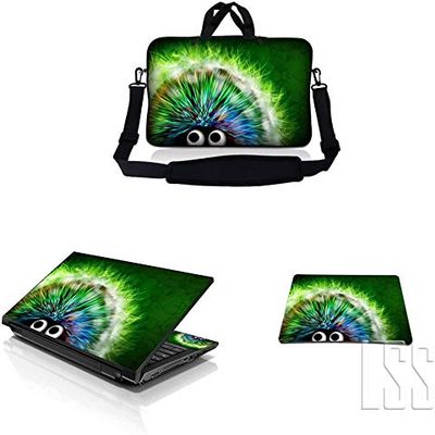 13 inch Sleeve Bag Carrying Case w/Handle, Adjustable Shoulder & Matching Skin Sticker, Mouse Pad Compatible with 12" 12.1" 13" 13.3" HP - Hedgehog