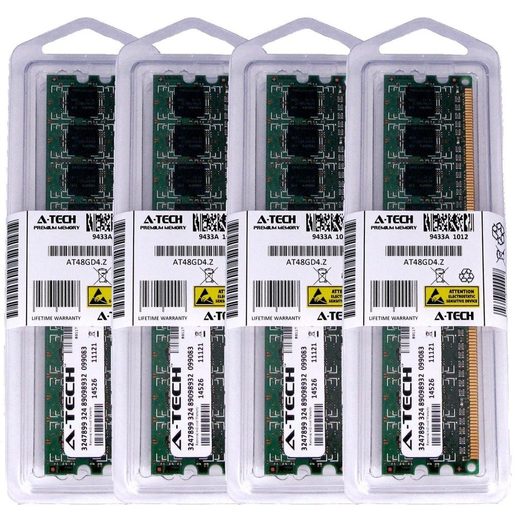 16GB KIT (4 x 4GB) for Gigabyte Motherboard GA-EP45-DS3 rev. 1.0 GA-EP45-DS3L GA-EP45-DS3LR GA-EP45-DS3P GA-EP45-DS3R. DIMM DDR2 Non-ECC PC2-5300 667MHz RAM Memory. Genuine A-Tech Brand.