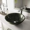 VIGO 17" L -17" W -12" H Giovanni Glass Round Vessel Sink Set in Gray Onyx with Faucet and Drain -VGT830 view 2