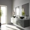 VIGO 17" L -17" W -12" H Giovanni Glass Round Vessel Sink Set in Gray Onyx with Faucet and Drain -VGT830 view 3