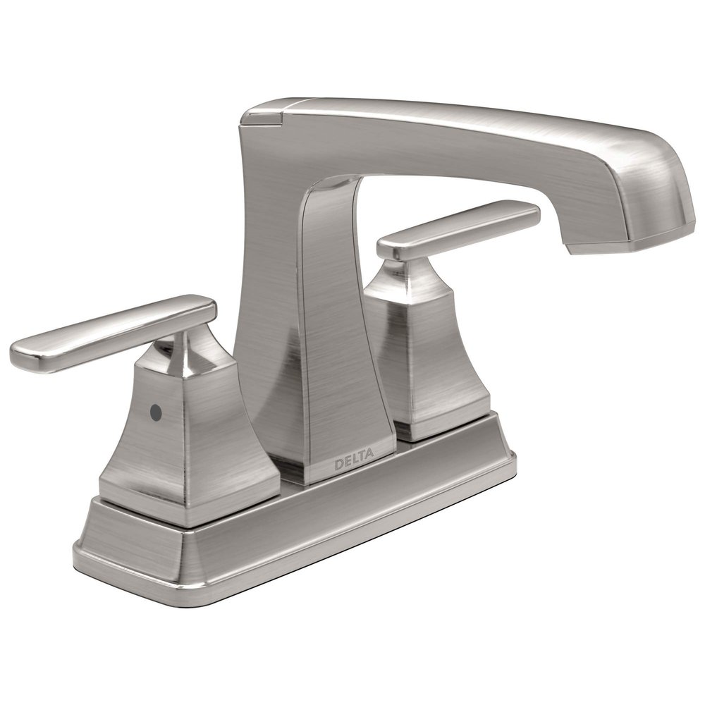 Delta Faucet Ashlyn Centerset Bathroom Faucet, Brushed Nickel Bathroom Sink Faucet, 2 Handle Bathroom Faucet, Diamond Seal Technology, Metal Drain Assembly, Stainless 2564-SSMPU-DST