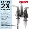 Delta Faucet Ashlyn Centerset Bathroom Faucet, Brushed Nickel Bathroom Sink Faucet, 2 Handle Bathroom Faucet, Diamond Seal Technology, Metal Drain Assembly, Stainless 2564-SSMPU-DST view 3