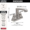 Delta Faucet Ashlyn Centerset Bathroom Faucet, Brushed Nickel Bathroom Sink Faucet, 2 Handle Bathroom Faucet, Diamond Seal Technology, Metal Drain Assembly, Stainless 2564-SSMPU-DST view 4