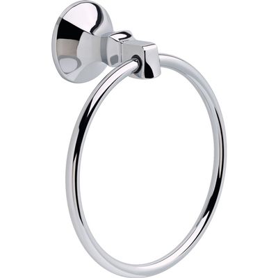 Delta Ashlyn (1-Pack) Hand Towel Holder Polished Chrome Towel Racks for Bathroom Wall Round Towel Ring Holder for Bath Towel Hanger for Kitchen, Bathroom Accessories 76446