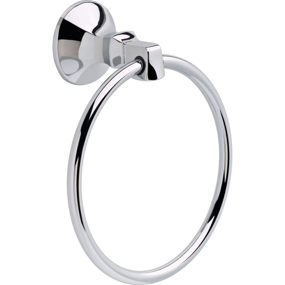 Delta Ashlyn (1-Pack) Hand Towel Holder Polished Chrome Towel Racks for Bathroom Wall Round Towel Ring Holder for Bath Towel Hanger for Kitchen, Bathroom Accessories 76446