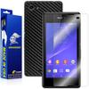 Armorsuit MilitaryShield Black Carbon Fiber Skin Wrap Film + HD Clear Screen Protector for Sony Xperia E3 - Anti-Bubble Film view 1