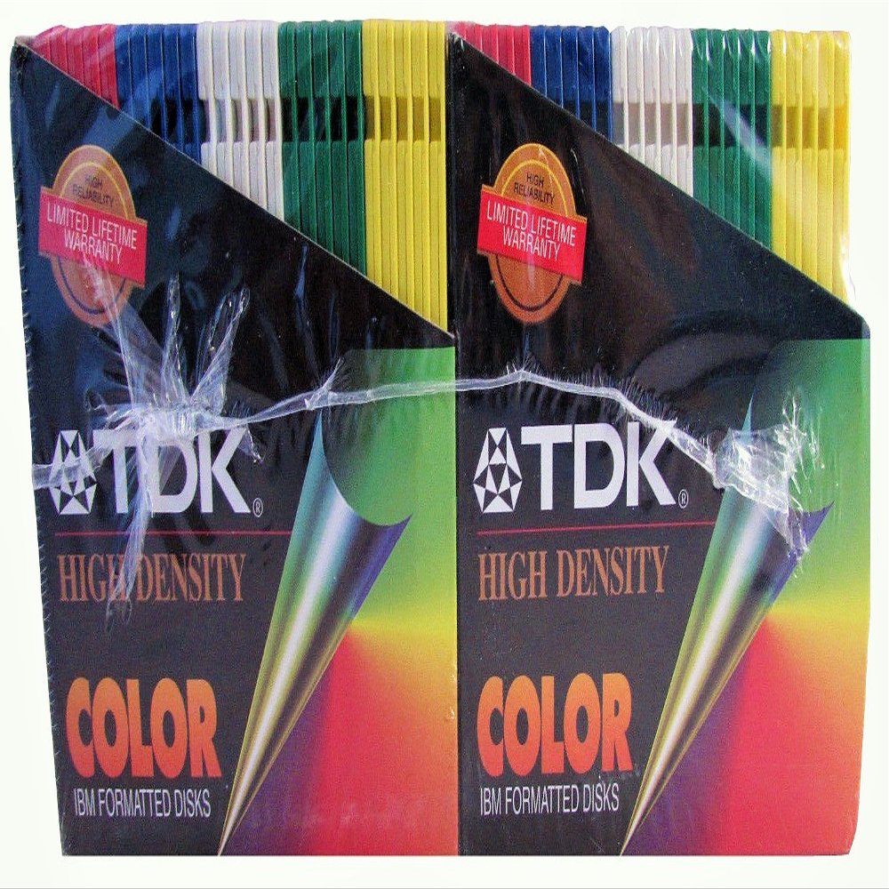 TDK High Density Color IBM Formatted Disks, 50 Disk