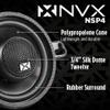 NVX NSP4 4" Car Speakers, 300W Max, 100W RMS, 2-Way Coaxial w/Silk Dome Tweeters & Built-in X-Overs, Easy to Install in Cars/Trucks/Doors (Pair) view 2