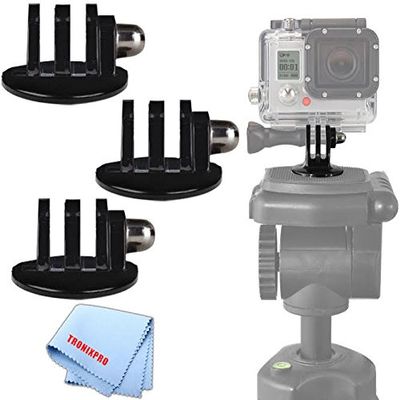 3 Tripod Mount Adapter for Gopro Hero 12, 11, 10, 9, 8, 7, 6, 5, 4, 3, 3+, Hero Session, Gopro Max, Akaso, DJI osmo Action Cameras