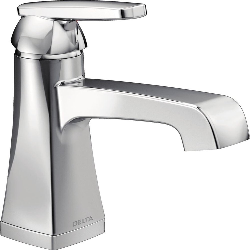 Delta Faucet Ashlyn Single Hole Bathroom Faucet, Single Handle Bathroom Faucet Chrome, Bathroom Sink Faucet, Diamond Seal Technology, Drain Assembly, Chrome 564-MPU-DST