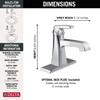 Delta Faucet Ashlyn Single Hole Bathroom Faucet, Single Handle Bathroom Faucet Chrome, Bathroom Sink Faucet, Diamond Seal Technology, Drain Assembly, Chrome 564-MPU-DST view 3