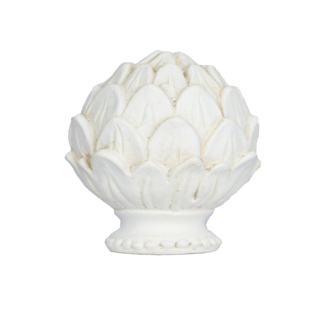 Urbanest Artichoke Lamp Finial, Distressed White, 2-inch Tall