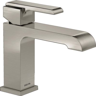 Delta Faucet Ara Single Hole Bathroom Faucet Brushed Nickel, Single Handle Bathroom Faucet, Metal Drain Assembly, Stainless 567LF-SSMPU