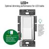 Lutron Diva LED+ Dimmer Light Switch for Dimmable LED, Halogen, and Incandescent Bulbs, 150 Watt, Single-Pole or 3-Way, DVWCL-153PH-2-WH, White (2-Pack) with Wallplate view 2