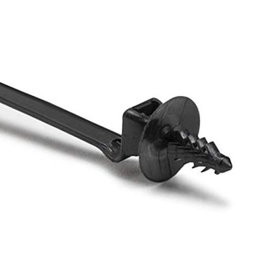HellermannTyton 157-00112 Quad Fir Tree, 8.0" Long, 50lb, Mounting Diameter .24", PA66HIRHSUV, Black, 500/pkg