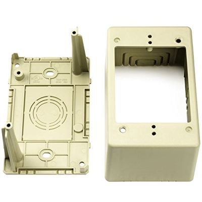 HellermannTyton TSRPI-JB3 Single Gang Junction Box, 2.77" Deep, PVC, Ivory, 1/Bag