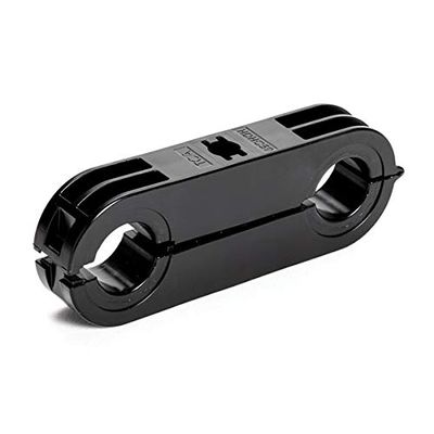 HellermannTyton 151-01231 Heavy Duty Hinge Clamp, 0.59" Max Diameter Holes, 3.7" Long, 1.2" Height, PA46, Black, 250/pkg
