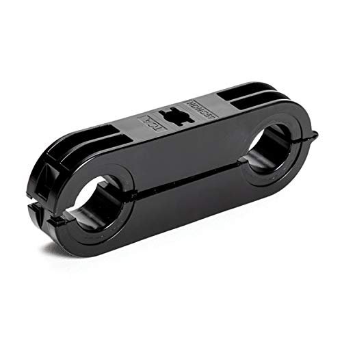 HellermannTyton 151-01231 Heavy Duty Hinge Clamp, 0.59" Max Diameter Holes, 3.7" Long, 1.2" Height, PA46, Black, 250/pkg
