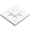 HellermannTyton 151-10905 Q Mount with Adhesive, 1.2" x 1.2" x 0.21", 4 Way Entry for Q18 Thru Q50 Ties, PA66, White, 100/bag view 1