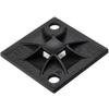HellermannTyton 151-10915 Q Mount with Adhesive, 1.2" x 1.2" x 0.21", 4 Way Entry for Q18 Thru Q50 Ties, PA66, Black, 100/bag view 1