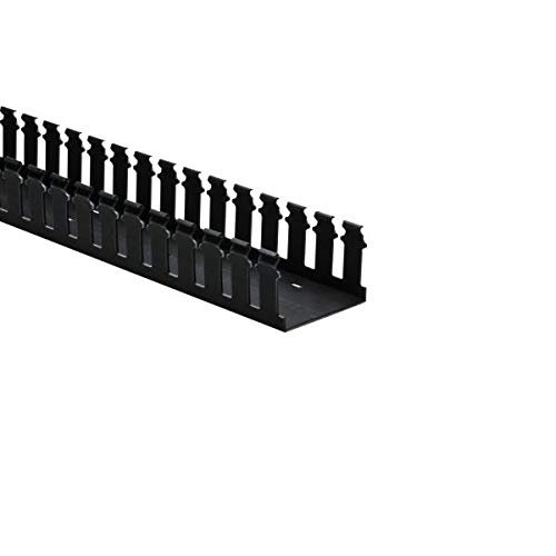 HellermannTyton 181-00026 Slotted Wall Wiring Duct, 3" X 2", Adhesive, PVC, Black, 120ft/Carton