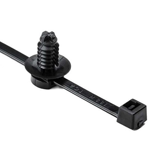 HellermannTyton 156-00055 Fir Tree with Tie, 15.0" Long, Mounting Hole Diameter .26"-.28", PA66HIRHS, Black, 500/pkg