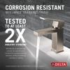 Delta Modern Brushed Nickel Bathroom Faucet 1 Hole, Single Hole Bathroom Sink Faucet for Vanity, Metal Push-Pop Drain Assembly, Stainless 567LF-SSPP view 2