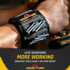 MagnoGrip Magnetic Wristband for Holding Screws, Nails, Drill Bits, Super Strong Magnets, Adjustable Strap, Essential Tool for DIYers, Handyman, Mechanics, Construction & Home Improvement - Black view 4