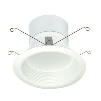 Satco S9122 LED Downlight Retrofit Kit 5" Baffled 3000K Medium Base Dimmable Light Bulb, 11.6W
