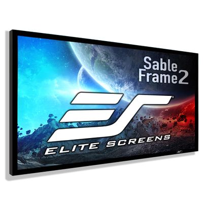 Elite Screens 200 inch Projector Screen 16:9, Wall Mounted Fixed Frame , 8K/4K UHD & Active 3D Ready, ISF-Certified Material for Home Theater, Office & Indoor Presentations, Sable Frame 2, ER200WH2